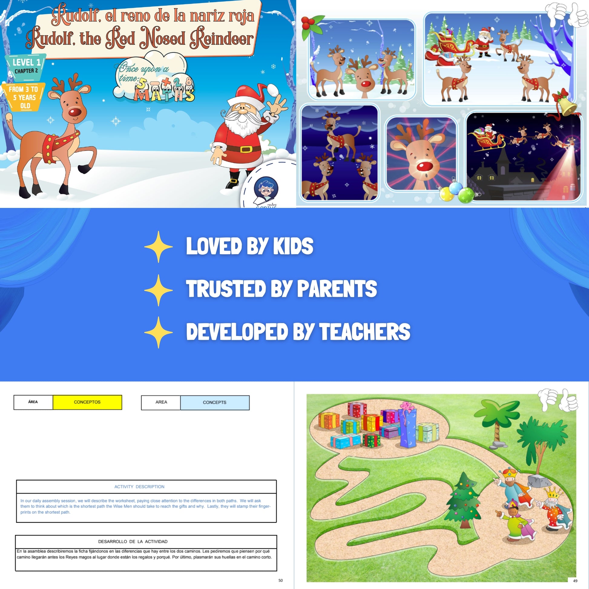 Rodolfo El Reno de la Nariz Roja / Rudolf, the Red Nosed Reindeer | Level 2 - Genius Readers - The Best Early Learning Path