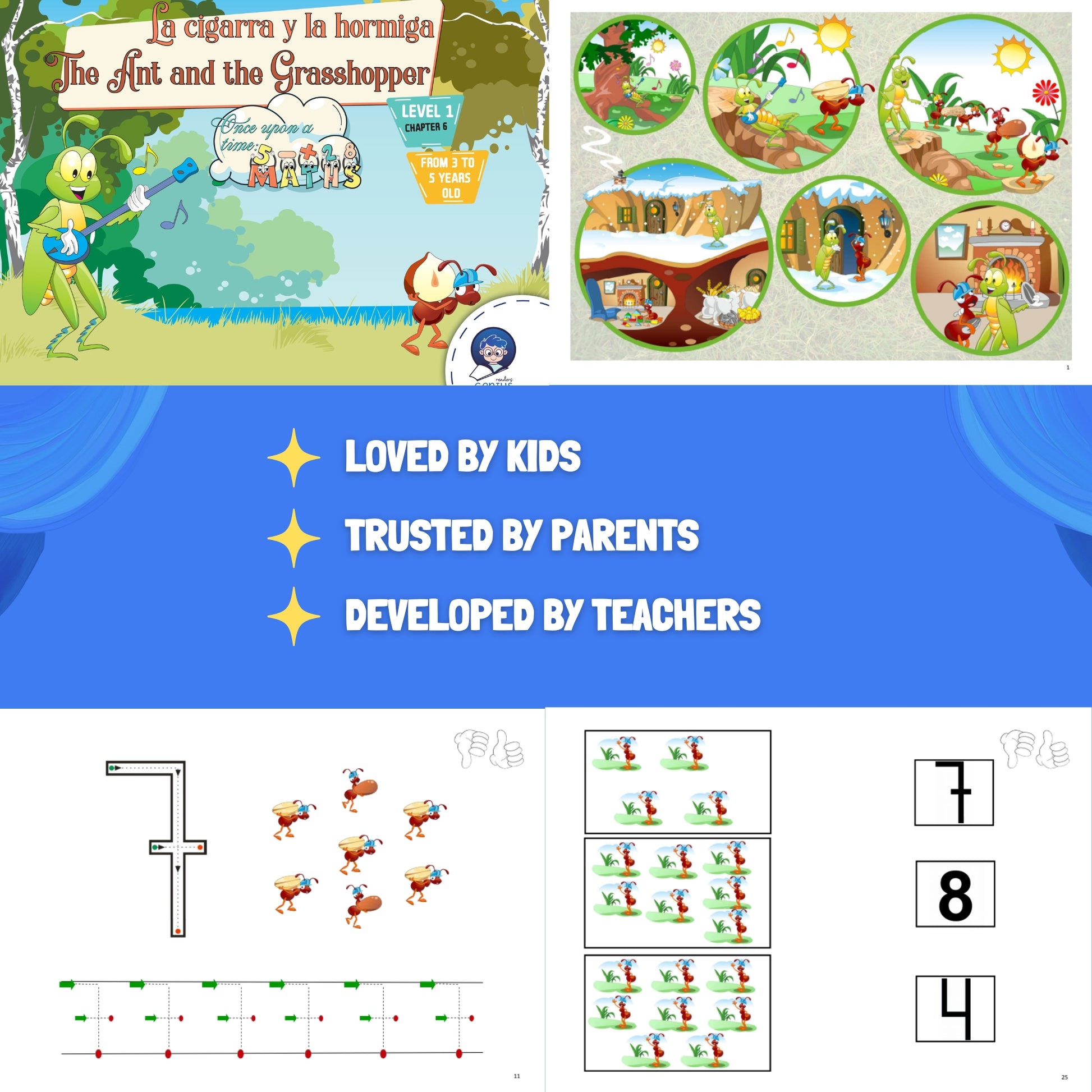 La cigarra y la hormiga / The ant and the grasshopper | Level 6 - Genius Readers - The Best Early Learning Path